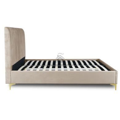 Кровать двуспальная бархатная MEBEL ELITE MARCELO Velvet 160x200 см Бежевый фотография