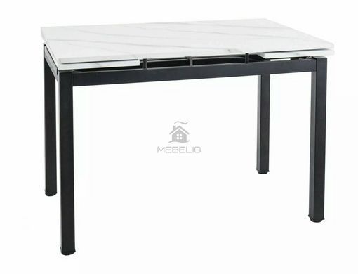 Стол Обеденный GD-017 Signal 110(170)x74 Белый Эффект Мрамора / Черный Мат фотография
