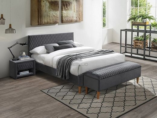 Кровать AZURRO Velvet Signal 160x200 Серый фотография