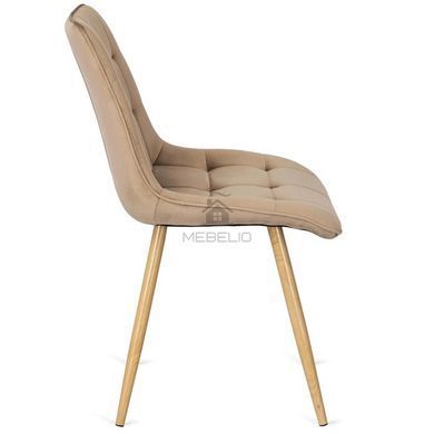 Комплект стол MEBEL ELITE SKUBI 120(160)х75 см, дубовый ремесленник, и 4 стульев RODRI бежевого цвета