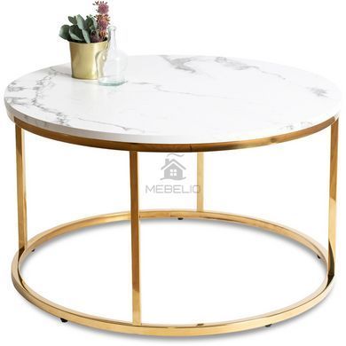 Журнальный столик CLIFF MAX MEBEL ELITE 80x80 Белый мрамор
