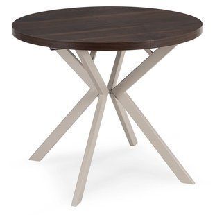 Стіл розкладний круглий MEBEL ELITE LUGO 90(190)х90 см Горіх/кашемір