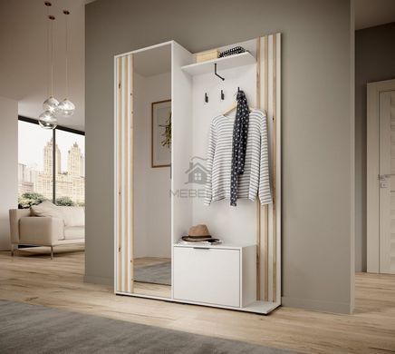 Передпокій з дзеркалом Perfect Home Неллі / Nelly 2-дверний Білий/дуб артизан