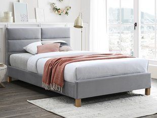 Кровать SIERRA Velvet Signal 160x200 Светло Серый фотография