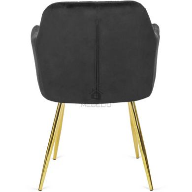 Стул бархатный MEBEL ELITE RAYA Velvet черный / золотой фотография