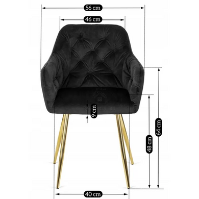 Стул бархатный MEBEL ELITE RAYA Velvet черный / золотой фотография
