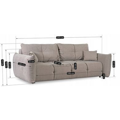Диван MEBEL ELITE ALMA  245 см Сірий