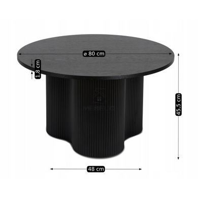 Журнальний столик DERIAN MAX MEBEL ELITE 80x80 Чорний фотографія