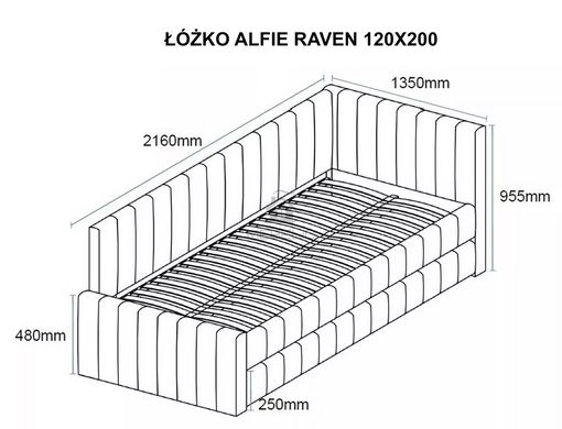 Кровать ALFIE RAVEN Signal 120x200 Беж фотография