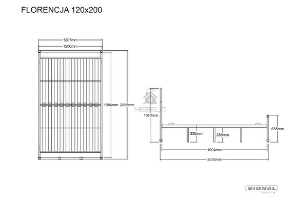 Кровать FLORENCJA Signal 120x200 Белый фотография