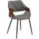 Стул бархатный MEBEL ELITE DAKOTA Velvet серый / ореховый