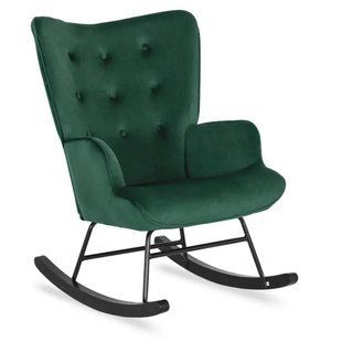 Кресло-качалка бархатное MEBEL ELITE ELIS Velvet Зеленый