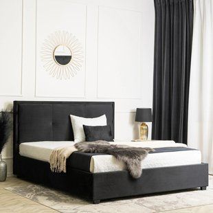 Ліжко двоспальне оксамитове MEBEL ELITE ANDRE Velvet 160x200  Темно Сірий фотографія