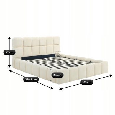 Кровать двуспальная MEBEL ELITE MURACJA 160x200 см Кремовая фотография