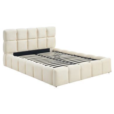 Кровать двуспальная MEBEL ELITE MURACJA 160x200 см Кремовая фотография
