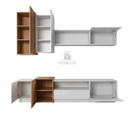 Стінка Perfect Home 3Д / 3D C Білий/дуб крафт золотий фотографія