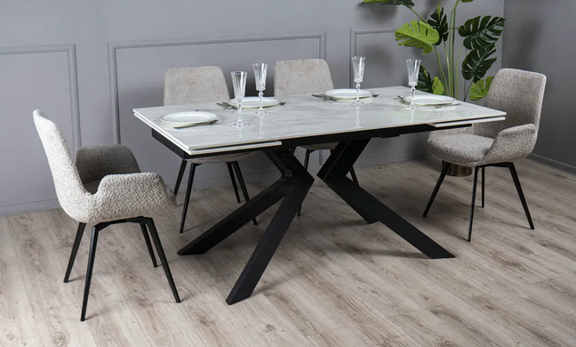Стол Раскладной МОНАКО Prestol 160/240x90 Керамика Белый Глянець
