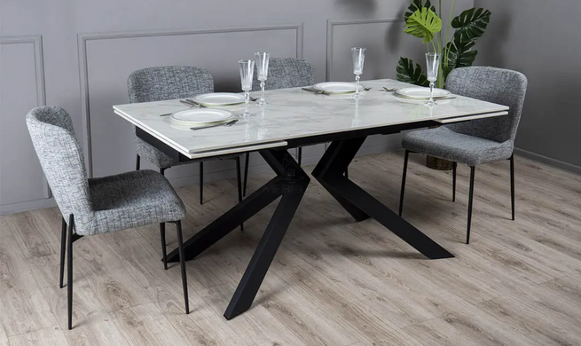 Стол Раскладной МОНАКО Prestol 160/240x90 Керамика Белый Глянець