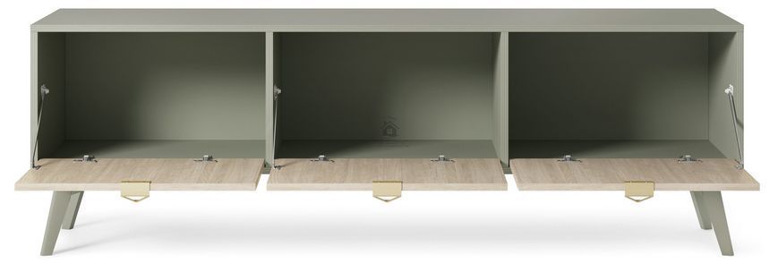 Тумба под ТВ Perfect Home Форест / Forest RTV158 3-дверная Эвкалипт/пихта сканди фотография