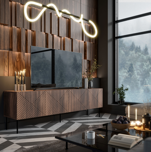 ТВ Тумба ART DECO 3D 190x40 Cama Варминский Орех фотография