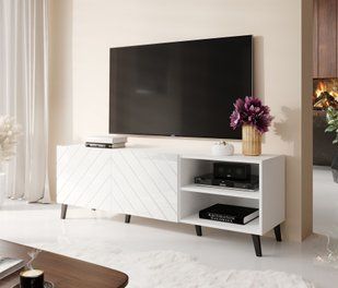 ТВ Тумба ABETO RTV Cama 150 Белый мат/ Белый глянец фотография