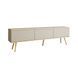 Тумба под телевизор Perfect Home Оро/Oro 3-дверная с золотыми ножками RTV175 MDF Бежевый