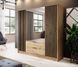 Шафа для одягу Perfect Home Неллі / Nelly 4D 4-дверна з дзеркалом Дуб артизан/чорний