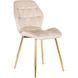 Стул бархатный MEBEL ELITE LUCKY Velvet Кремовый/ Золотой