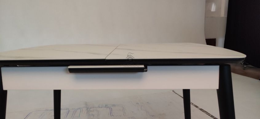 Стол раскладной TM-87 VETRO 110(140)x75 Белый Мрамор фотография