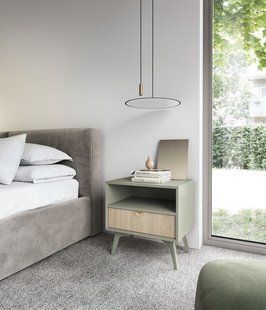 Тумба приліжкова Perfect Home Форест / Forest S54 з 1 шухлядою Евкаліпт/ялиця сканді