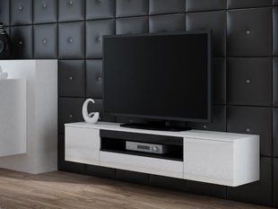 ТВ Тумба Подвесная VIVA RTV Cama 180 Белый Мат / Белый Глянец / Черный фотография