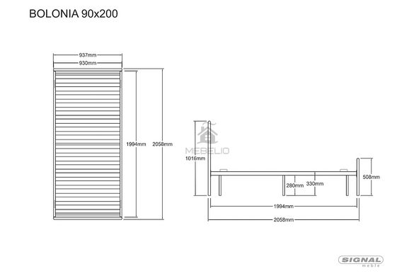 Ліжко BOLONIA Signal 90x200 Білий фотографія