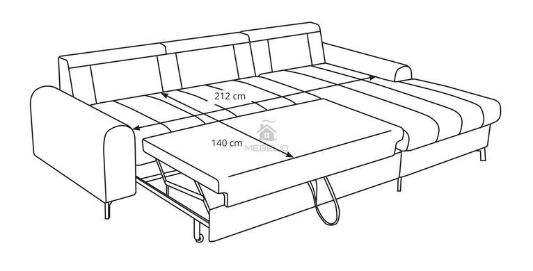 Диван угловой раскладной AKIRA Perfect Home Польша Светло-бежевый
