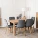 Комплект стол MEBEL ELITE HARRY 102(142)х102 см, дубовый ремесленник, и 6 стульев FREDY, серого цвета