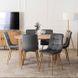 Комплект стол MEBEL ELITE HARRY 102(142)х102 см, дубовый ремесленник, и 6 стульев FREDY, серого цвета