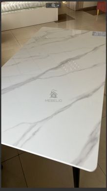 Стіл SABA CERAMIC Intarsio 130x70 Білий Глянець Кераміка Чорний Мат