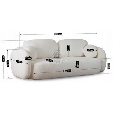 Диван MEBEL ELITE OLE  230 см Кремовый