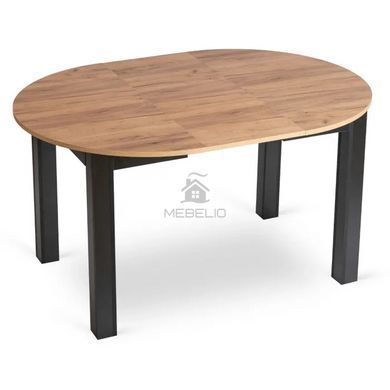 Комплект стіл MEBEL ELITE HARRY 102(142)х102 см дуб Craft/чорний, і 4 Стільці ROBIN 2 Чорні