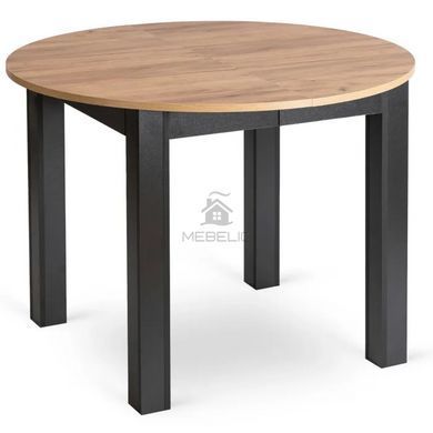 Комплект стіл MEBEL ELITE HARRY 102(142)х102 см дуб Craft/чорний, і 4 Стільці ROBIN 2 Чорні