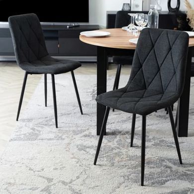 Комплект стіл MEBEL ELITE HARRY 102(142)х102 см дуб Craft/чорний, і 4 Стільці ROBIN 2 Чорні