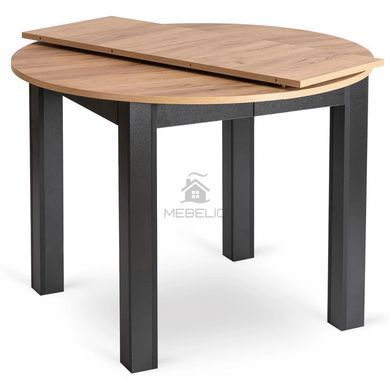 Комплект стіл MEBEL ELITE MAX 80(160)х80 см,дуб Craft/чорний, та 6 чорних стільців PERU