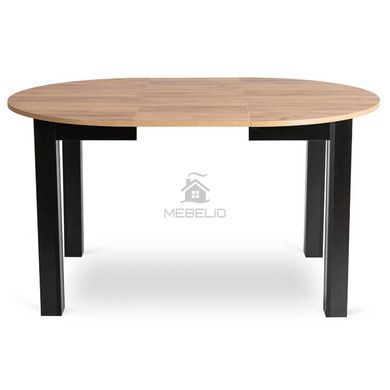 Комплект стіл MEBEL ELITE MAX 80(160)х80 см,дуб Craft/чорний, та 6 чорних стільців PERU