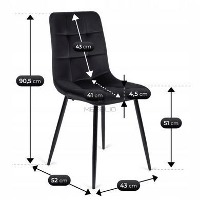 Комплект стіл MEBEL ELITE MAX 80(160)х80 см,дуб Craft/чорний, та 6 чорних стільців PERU