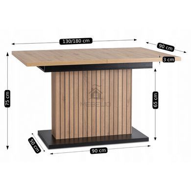 Стол раскладной MEBEL ELITE SKUBI 130(180)х90 см Дуб Артизан