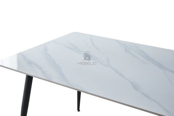 Стіл SABA CERAMIC Intarsio 130x70 Білий Глянець Кераміка Чорний Мат