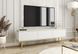 Тумба под телевизор Perfect Home Оро/Oro 3-дверная с золотыми ножками RTV175 MDF Белый фотография
