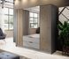 Шкаф для одежды Perfect Home Нелли / Nelly 4D 4-дверный с зеркалом Серый/дуб артизан фотография