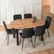 Комплект стіл MEBEL ELITE MAX 80(160)х80 см,дуб Craft/чорний, та 6 чорних стільців PERU