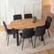 Комплект стіл MEBEL ELITE MAX 80(160)х80 см,дуб Craft/чорний, та 6 чорних стільців PERU