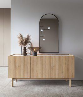 Комод Perfect Home Бохо / Boho K144/68 3-дверний Рів'єра/мармур б'янко фотография